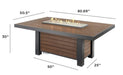 Outdoor GreatRoom KENWOOD KW-1242-K LINEAR Dining Height Gas Fire Pit Table - Upzy.com