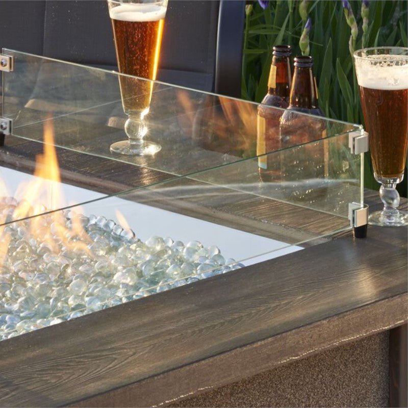 Outdoor GreatRoom KENWOOD KW-1242-K LINEAR Dining Height Gas Fire Pit Table - Upzy.com