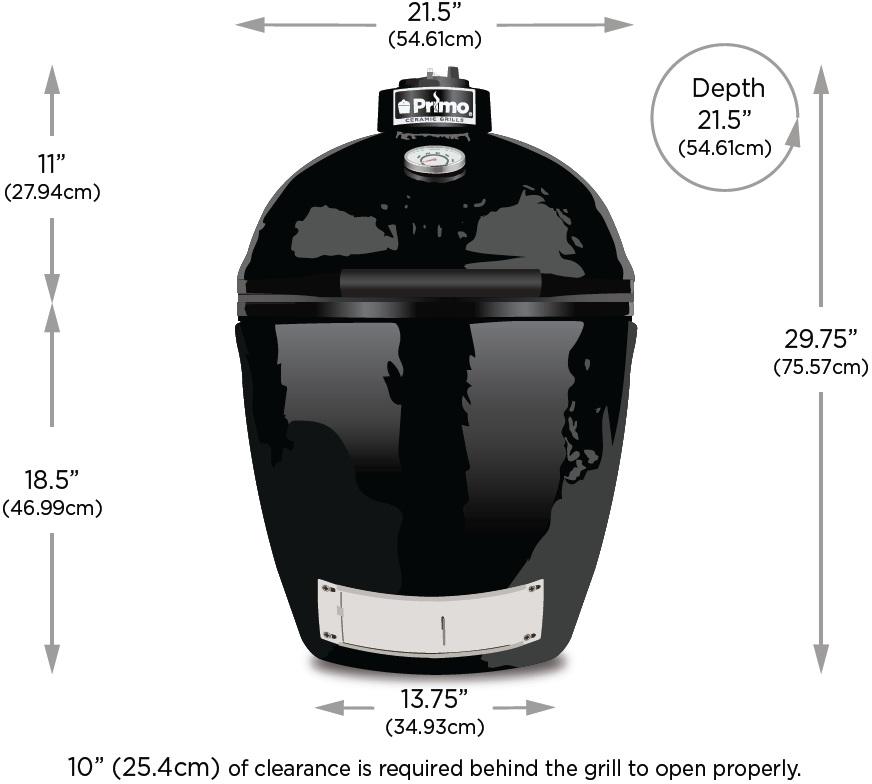 Primo PG00773 Round All-in-One Kamado Charcoal Ceramic Smoker Grill w/Cradle Side Shelves - Upzy.com