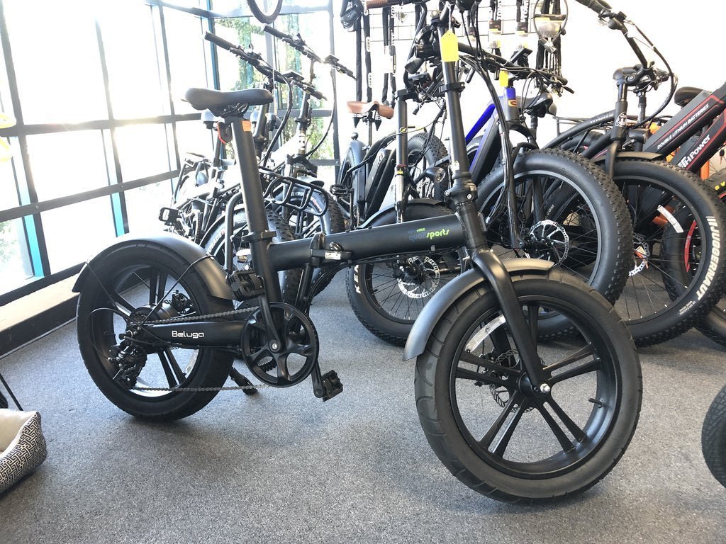 Qualisports Beluga 500W 48V 20" 7 Speed Fat Tire Folding Electric Bike - Upzy.com