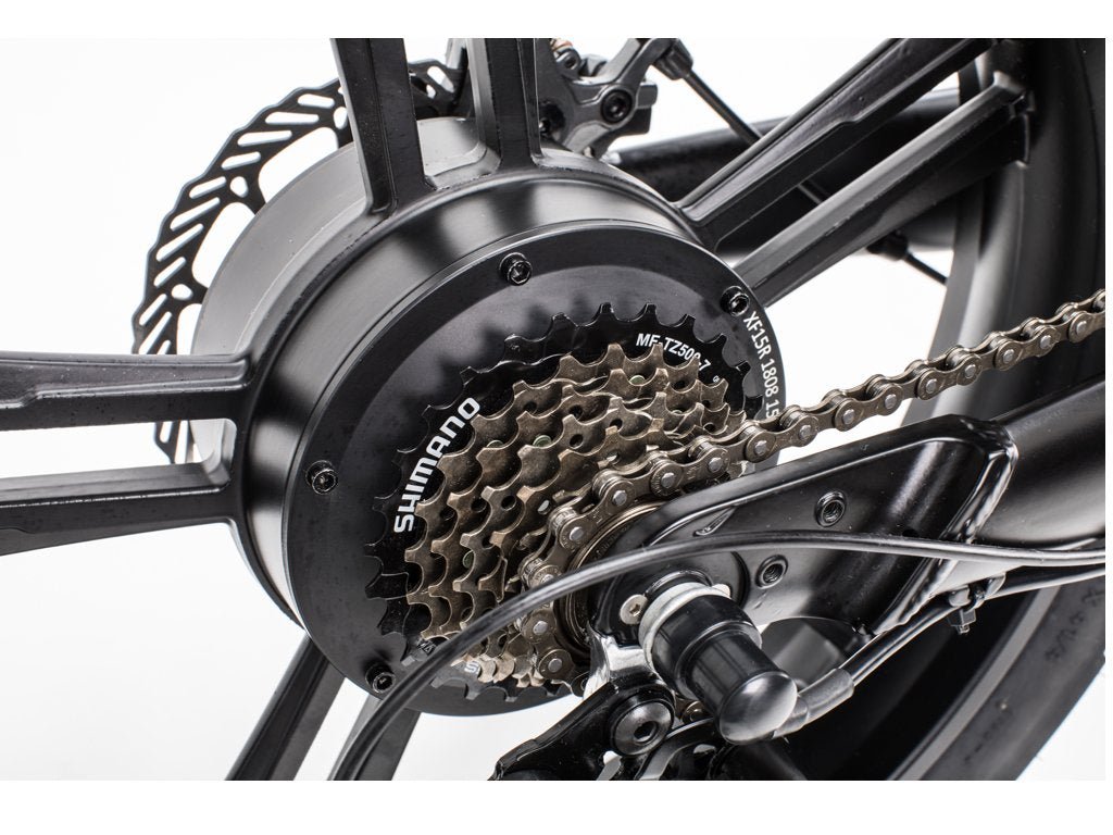 Qualisports Beluga 500W 48V 20" 7 Speed Fat Tire Folding Electric Bike - Upzy.com