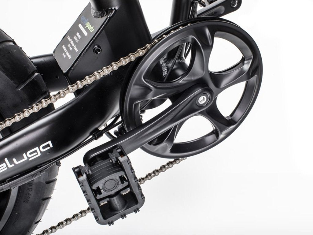 Qualisports Beluga 500W 48V 20" 7 Speed Fat Tire Folding Electric Bike - Upzy.com