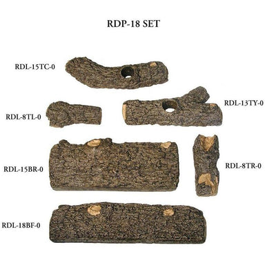 Real Fyre R.H. Peterson RDP18 Vented Golden Oak Designer Plus Log Set, Logs Only - Upzy.com