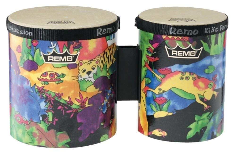 Remo KD-5400-01 Kids' Percussion Bongo Drums, Fabric Rain Forest, 5"-6" - Upzy.com