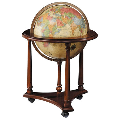 Replogle 16" LAFAYETTE OFF-WHITE Floor Standing Antique Ocean Illuminated Globe - Upzy.com