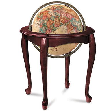 Replogle 16" QUEEN ANNE 2 Non-Illuminated Antique Ocean Wood Stand Globe - Upzy.com