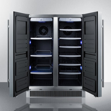 Summit CL64FDSS 21 Bottles 24" Built-In Dual Zone Wine Beverage Center - Upzy.com
