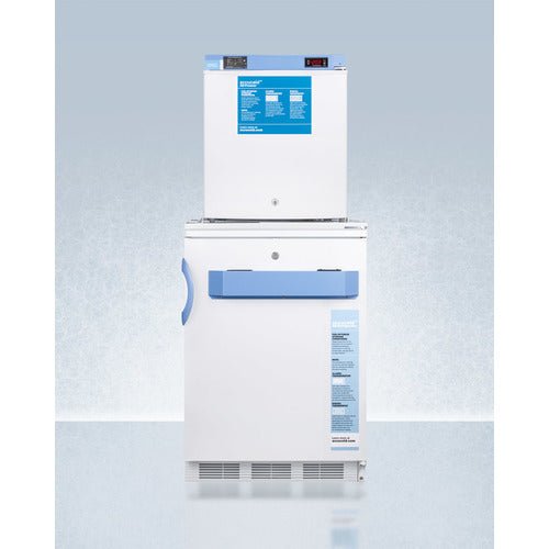 Summit FF7LW-FS24LSTACKMED2 24" Combination Stacked Medical Freezer Refrigerator - Upzy.com