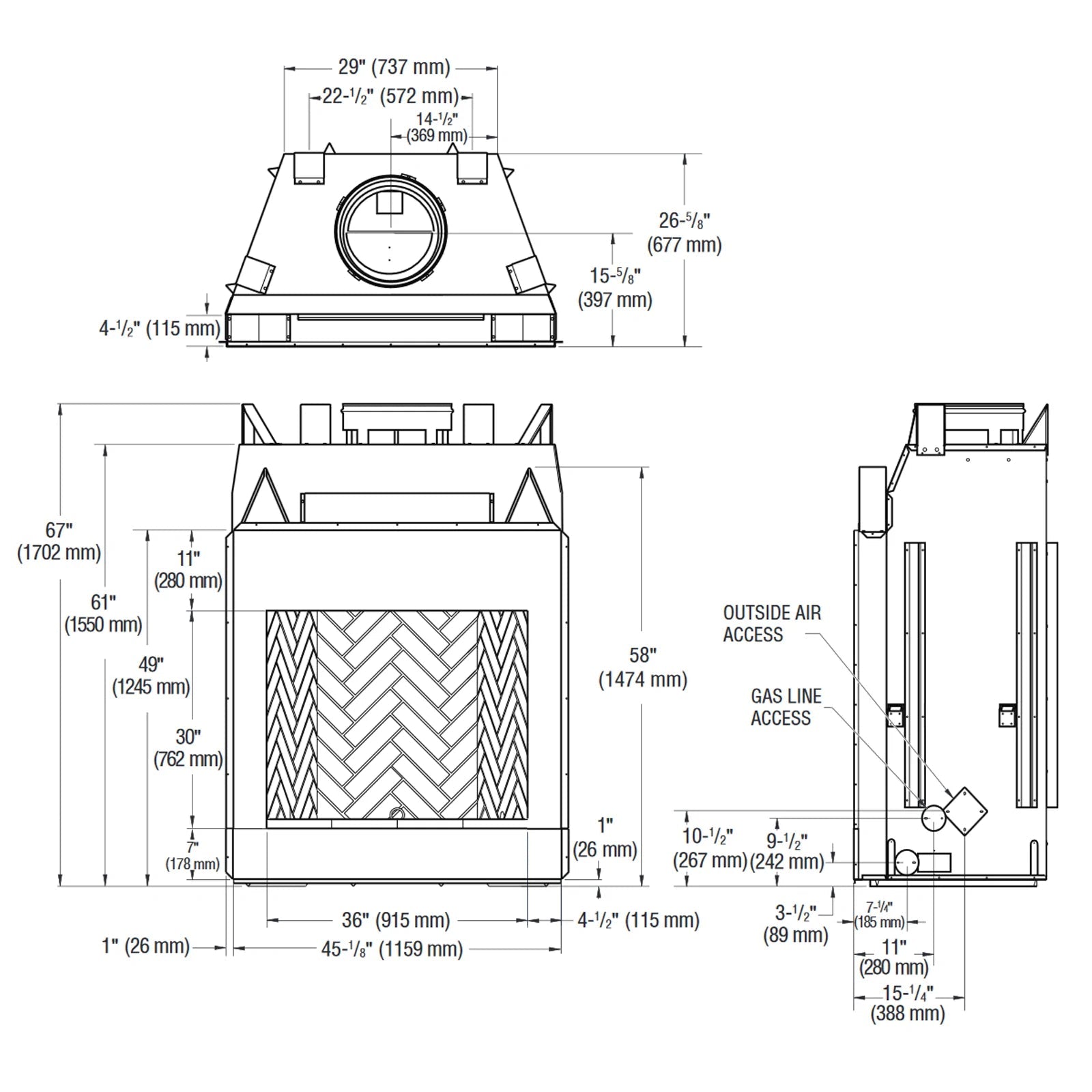 Superior 36" WRE4536 Outdoor Wood Burning Fireplace Fully Insulated Firebox - Upzy.com