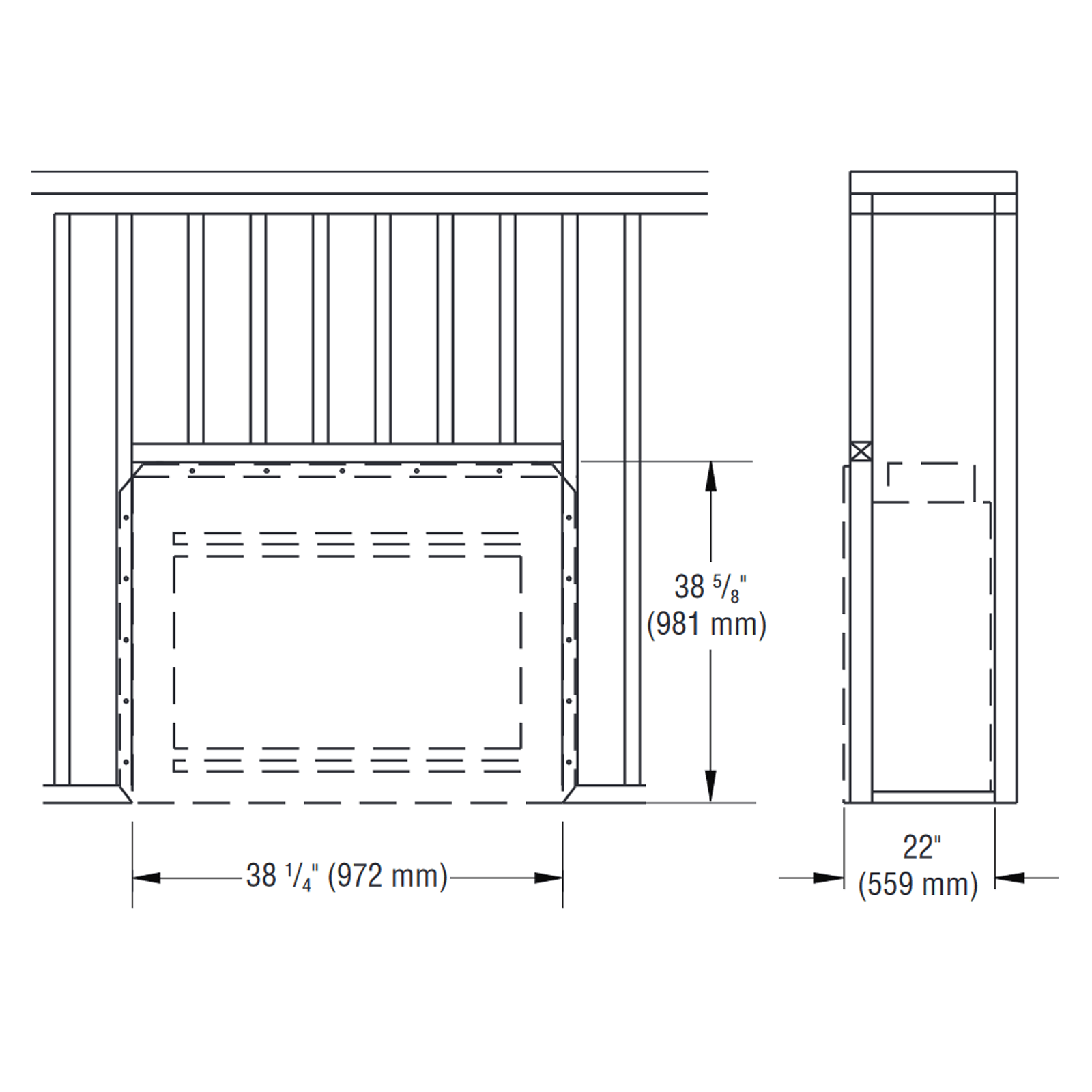 Superior 36" WRT/WCT 2036 Wood Burning Fireplace, White Stacked Refractory Panels - Upzy.com