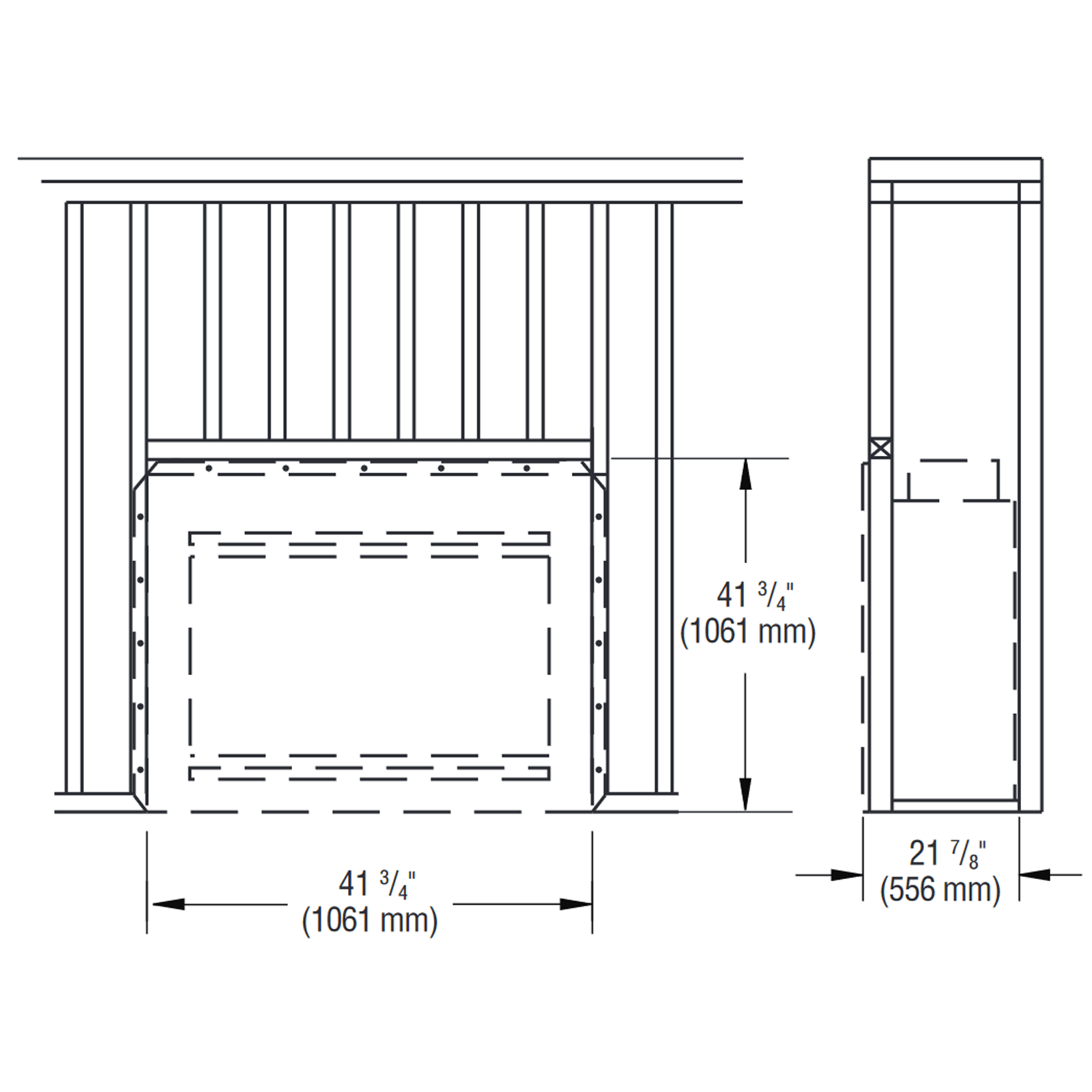 Superior 36" WRT/WCT 3036 Wood Burning Fireplace, White Stacked Refractory Panels - Upzy.com