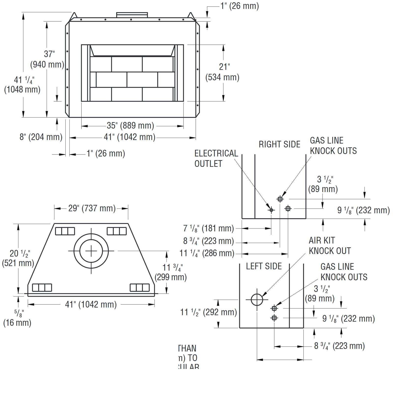 Superior 36" WRT/WCT 3036 Wood Burning Fireplace, White Stacked Refractory Panels - Upzy.com