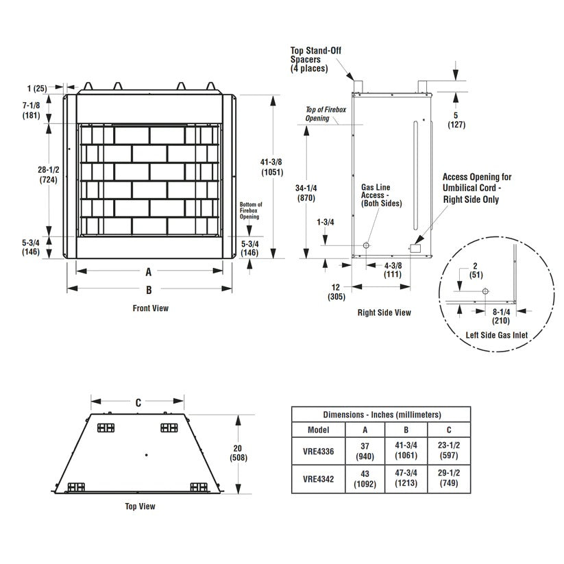 Superior 42" VRE4342 Outdoor Vent-Free Gas Fireplace