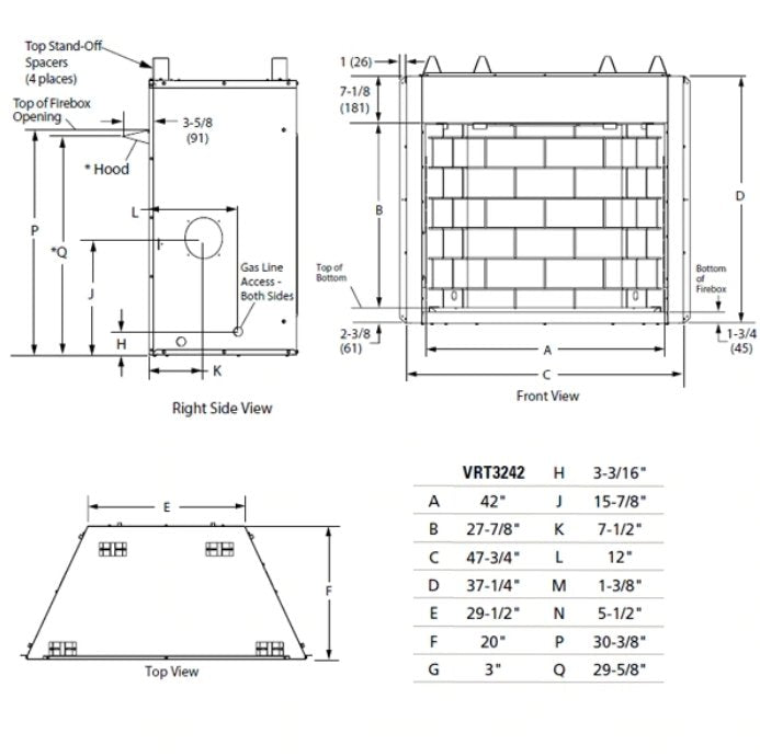 Superior 42" VRT3242 Clean Faced Radiant Vent-Free Gas Firebox - Upzy.com