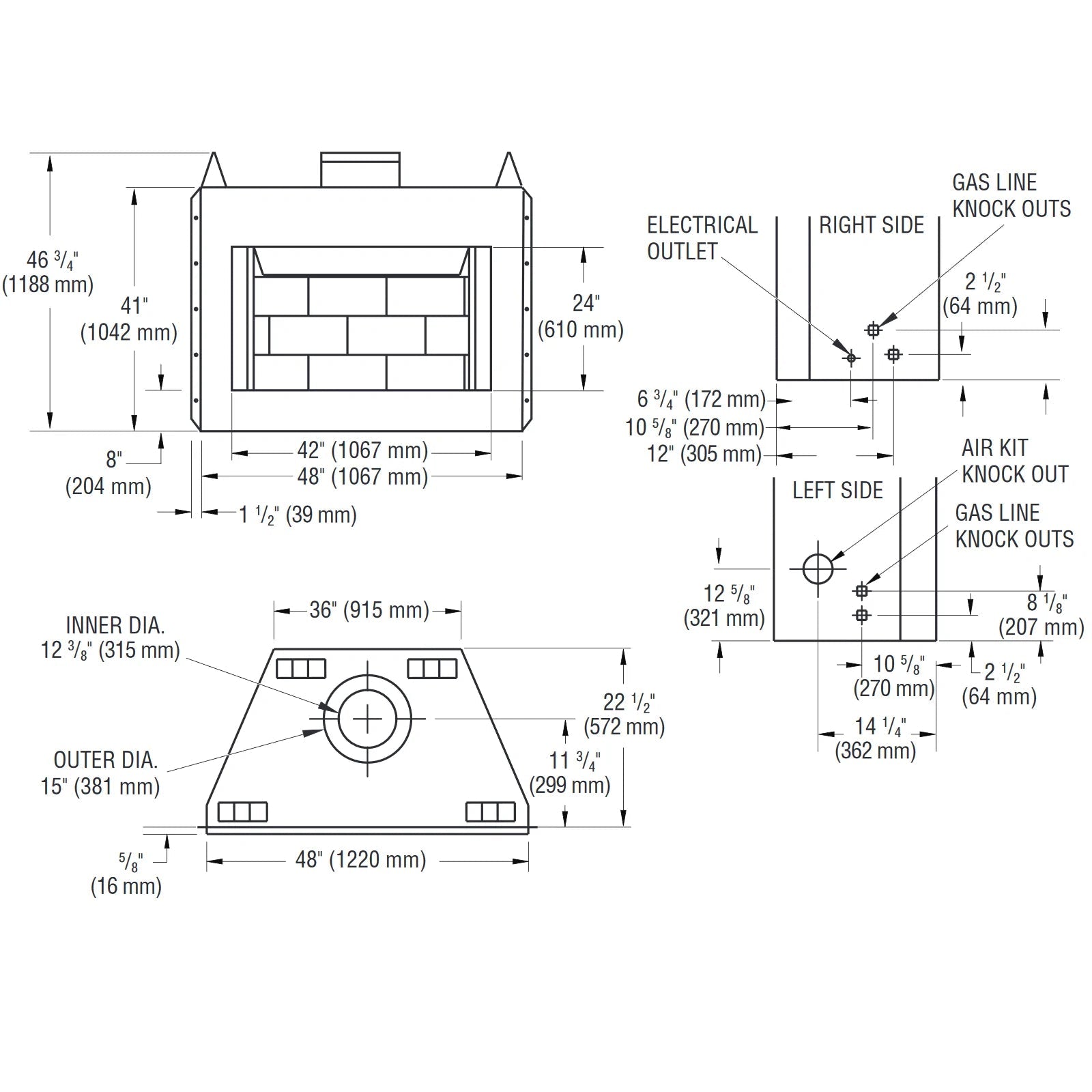 Superior 42" WRE3042 Outdoor Radiant Wood Burning Fireplace - Upzy.com