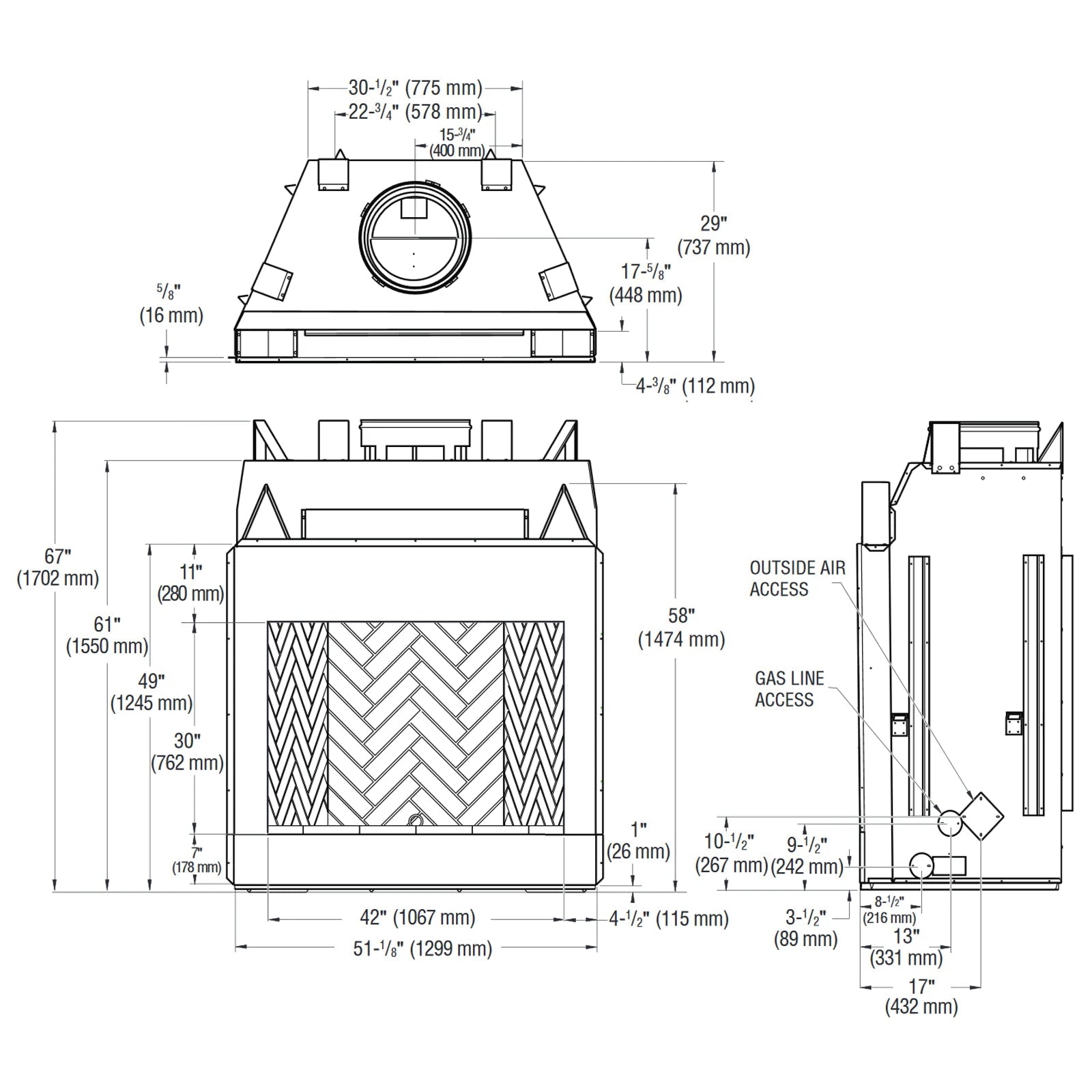 Superior 42" WRT4542 Traditional Wood Burning Fireplace, Fully Insulated Firebox - Upzy.com