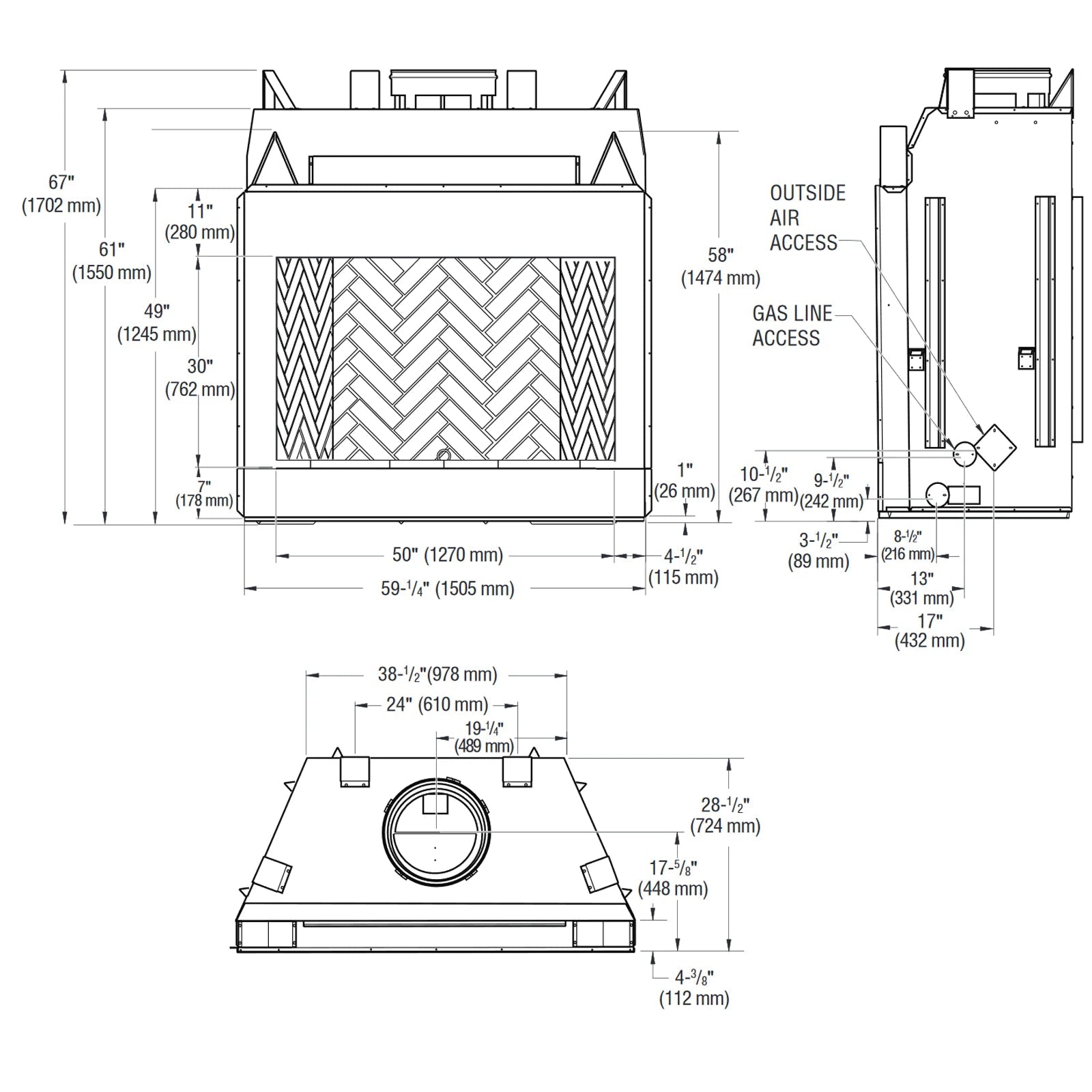 Superior 50" WRT4550 Traditional Wood Burning Fireplace, Fully Insulated Firebox - Upzy.com