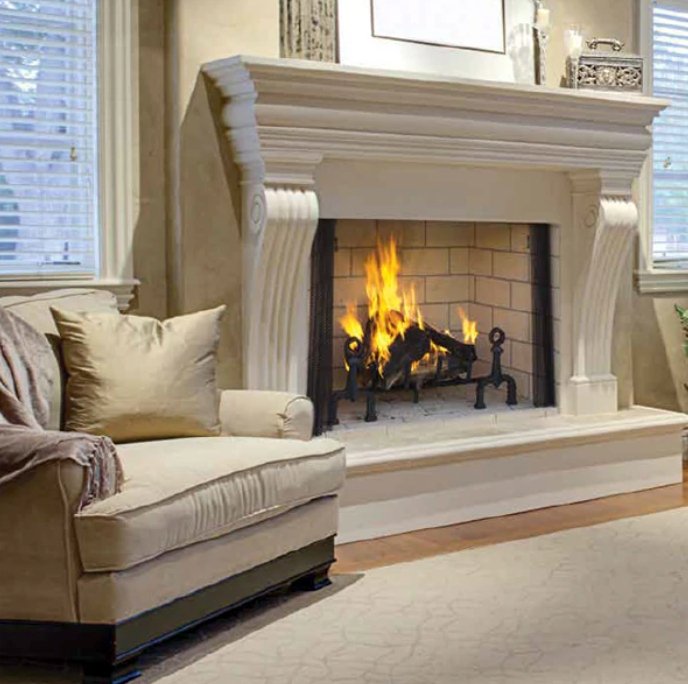 Superior 50" WRT6050 Traditional Wood Burning Fireplace, Mosaic Brick Interior - Upzy.com