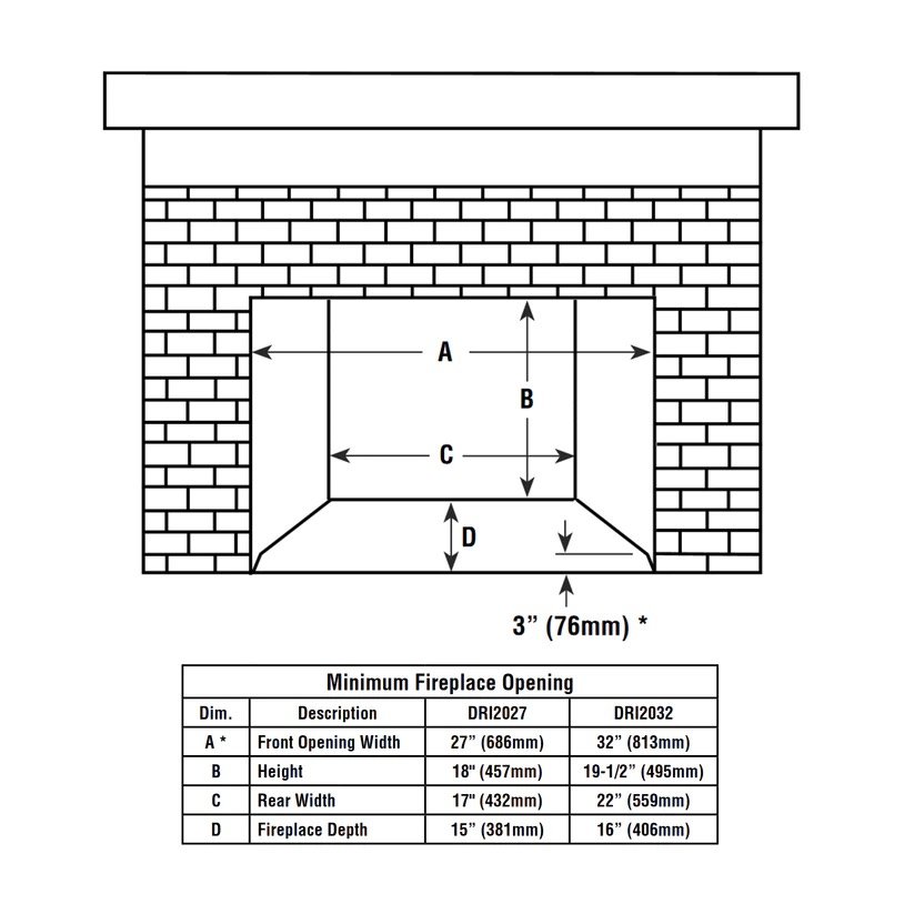 Superior DRI2032 32" Medium Direct Vent Gas Fireplace Insert