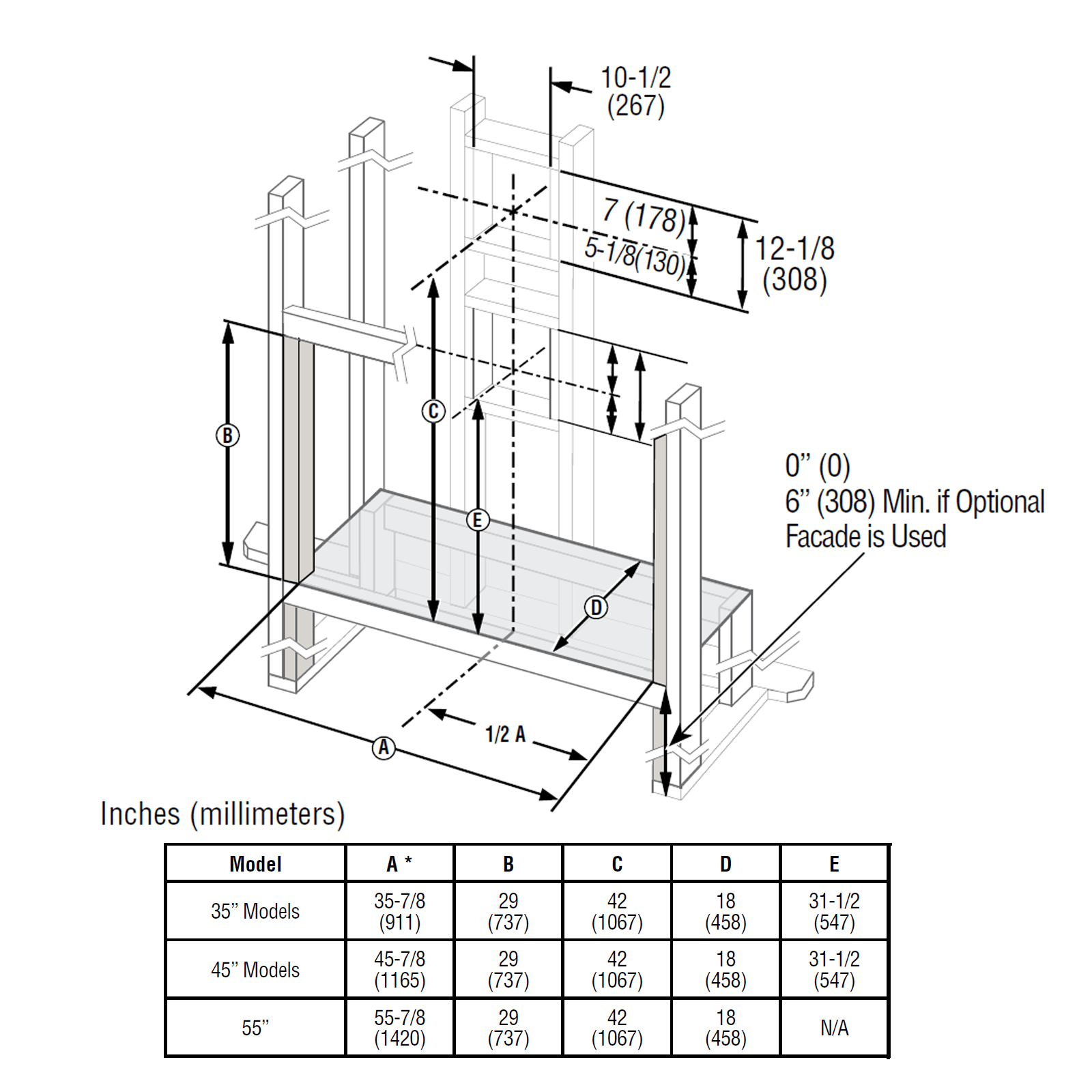 Superior DRL2055TEN 55" Contemporary Linear Direct Vent Fireplace - Upzy.com
