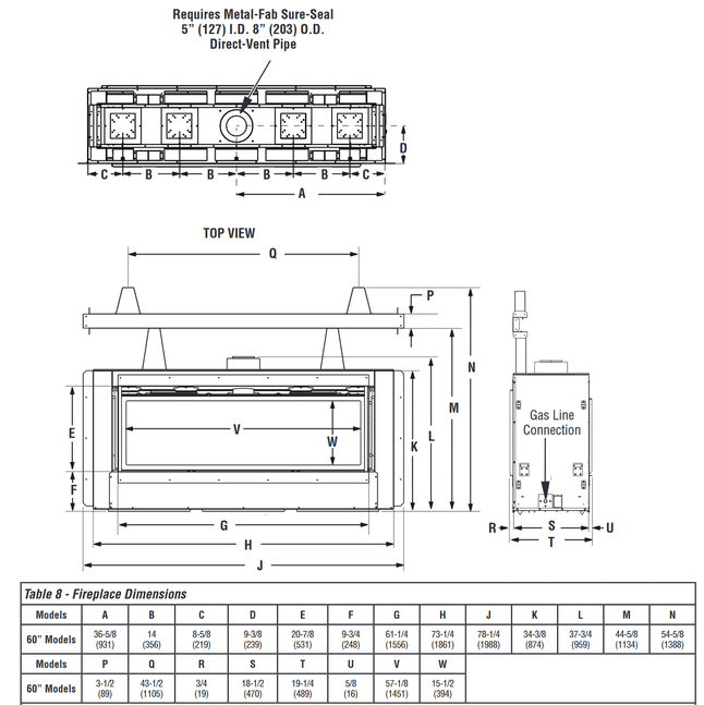 Superior DRL4060 60" Direct Vent Contemporary Linear Gas Fireplace - Upzy.com