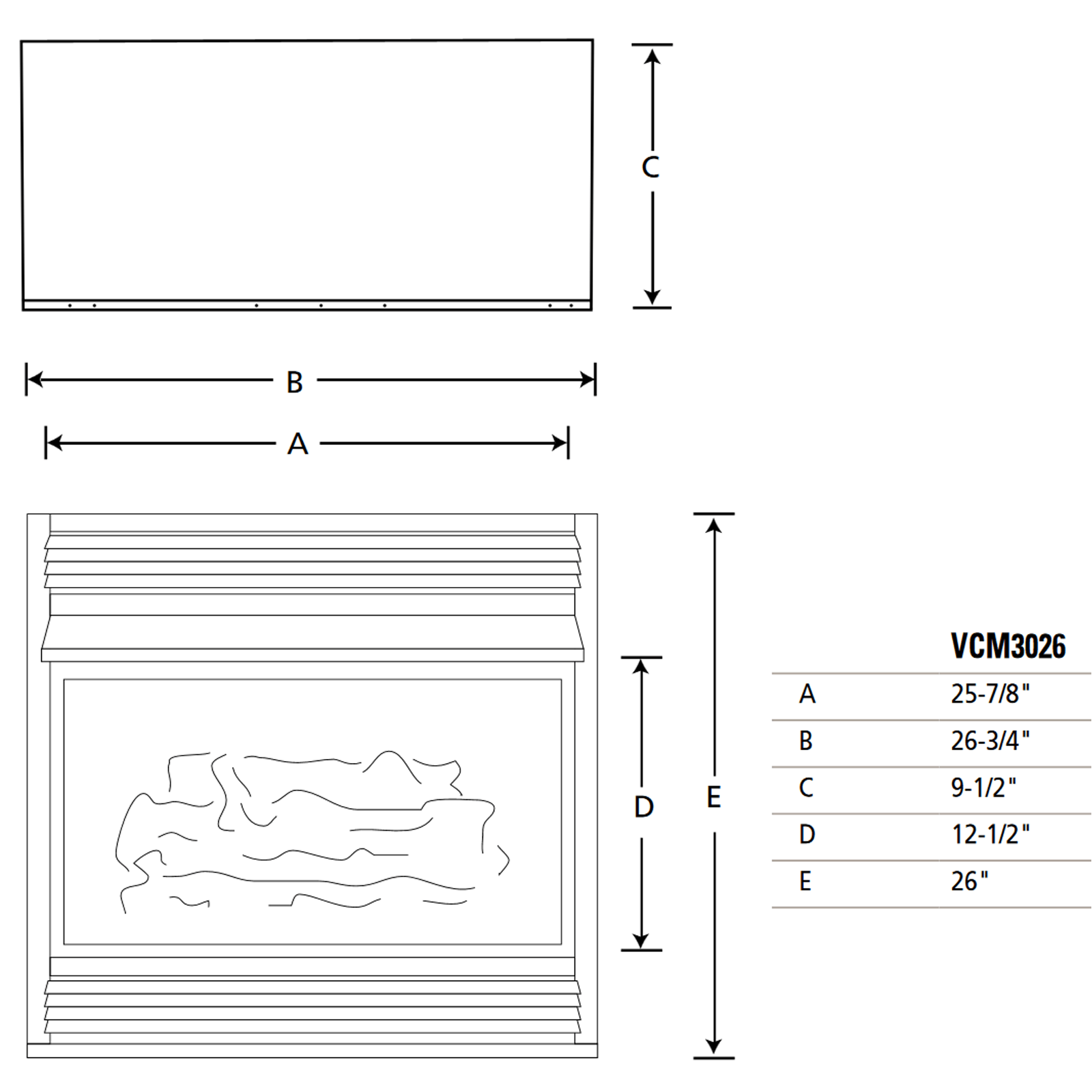 Superior VCM3026 26" Vent-Free Compact Gas Fireplace - Upzy.com