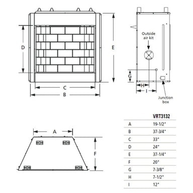 Superior VRT3132 32" Vent-Free Clean-Faced Gas Firebox - Upzy.com