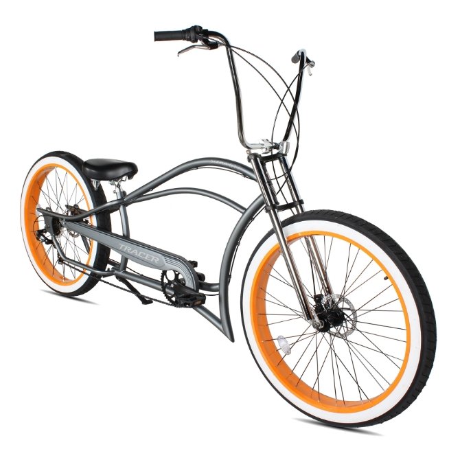 gt chopper bicycle Tracer SIENA GT-7 29" Chopper Stretch Oversized Frame Fat Tire Cruiser Bike Matte Grey