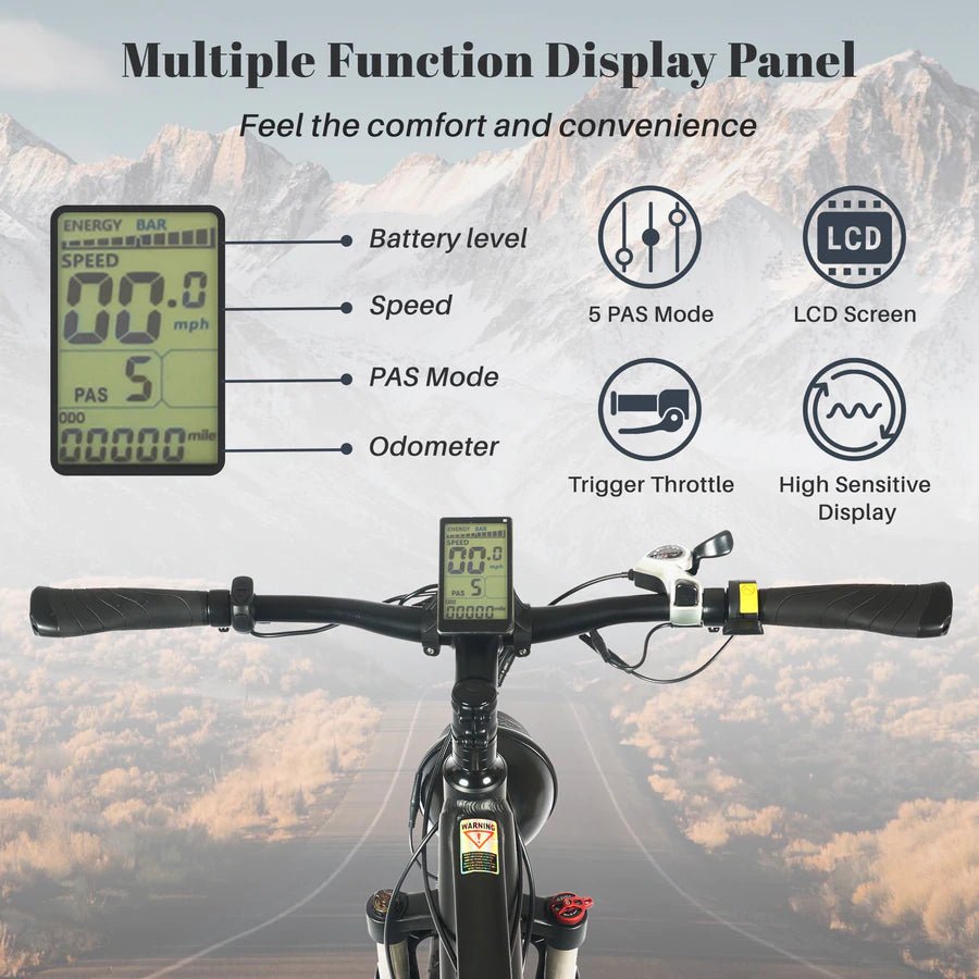 Tracer TACOMA 26" 800W 48V 7 Speed Fat Tire Electric Mountain Bike - Upzy.com