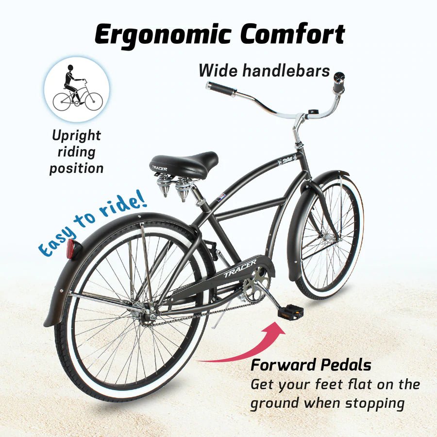 Tracer TAHA Men's 26" Single Speed Beach Cruiser Bike - Upzy.com