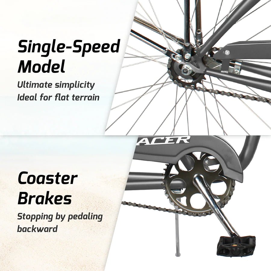 Tracer TAHA Men's 26" Single Speed Beach Cruiser Bike - Upzy.com