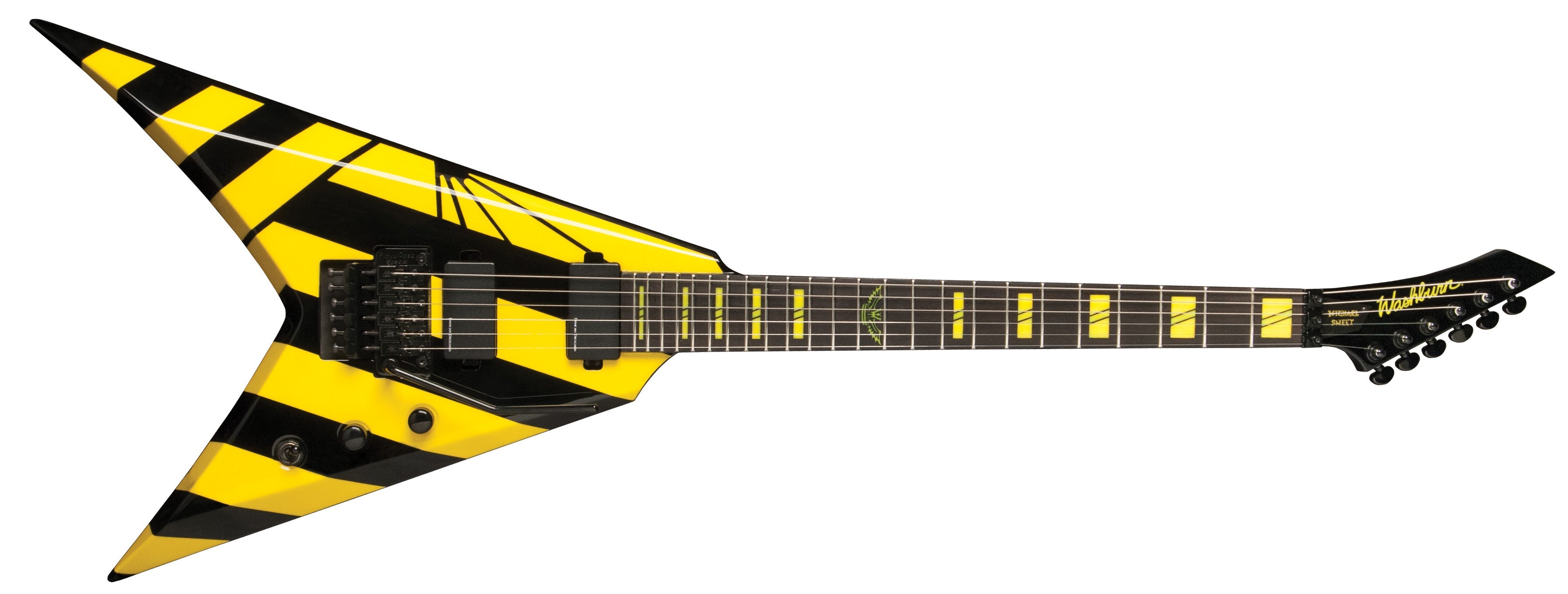 Washburn Parallaxe V260FR Michael Sweet Electric Guitar, Black/Yellow - Upzy.com