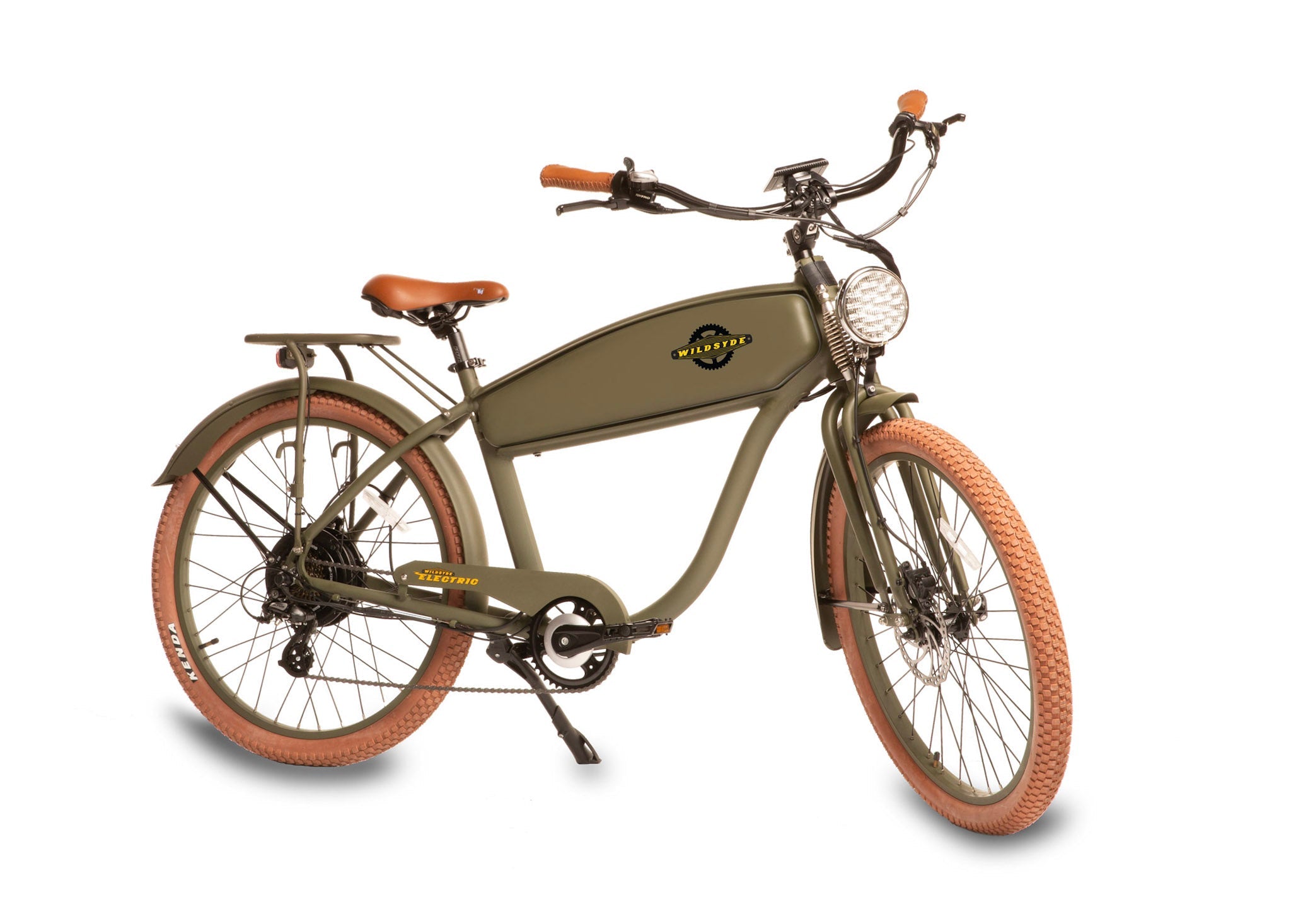 electric bicycle ebay uk Wildsyde Shadow 500W 48V Vintage Cruiser Electric Bike Matte Olive