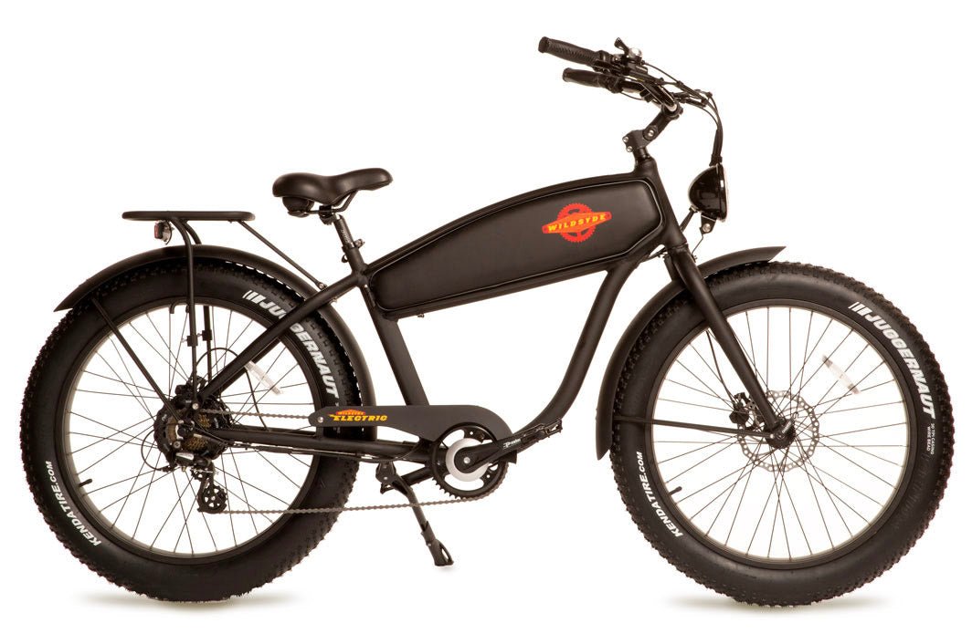 Wildsyde The Beast w/THROTTLE 500W 7 Speed Vintage Fat Tire Electric Bike - Upzy.com