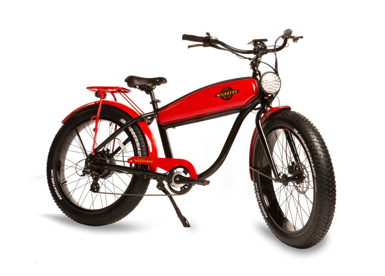 Wildsyde The Beast w/THROTTLE 500W 7 Speed Vintage Fat Tire Electric Bike - Upzy.com