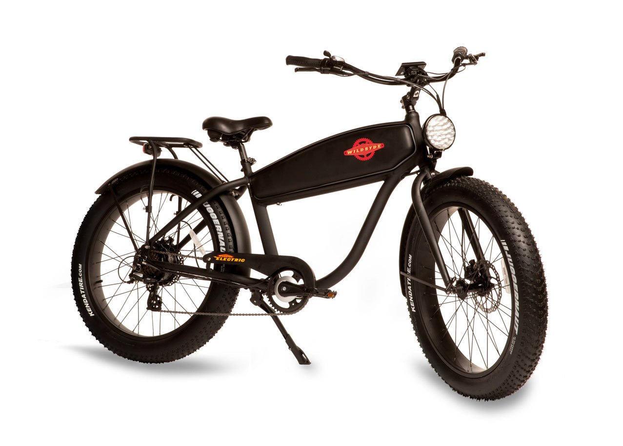 Wildsyde The Beast w/THROTTLE 500W 7 Speed Vintage Fat Tire Electric Bike - Upzy.com