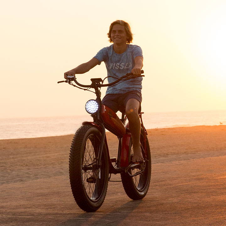 Wildsyde The Beast w/THROTTLE 500W 7 Speed Vintage Fat Tire Electric Bike - Upzy.com